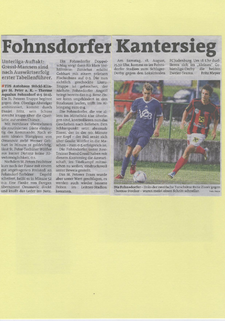 Murtaler Zeitung TUS vs. Fohnsdorf Herbst 2012